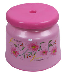 Heart Home Premium Plastic Stool - Strong Support Stool for Bathroom/Kids Potty Training/Multipurpose (Pink) (F_26_HEARTH016935)