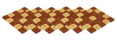 Kuber Industries Checkered Bamboo 6 Pieces Tea Coaster Set - Wooden