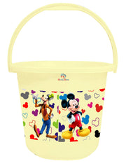 Heart Home Disney Team Mickey Print Multipurpose Plastic Bucket ,16 LTR (Cream) -HS_35_HEARTHS17384