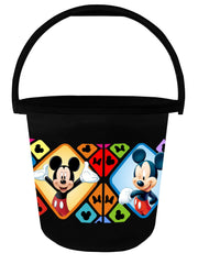 Kuber Industries Plastic Disney Mickey Minnie Print Bucket|Strong Handle & Digital Print|Size 32 x 32 x 30 CM|Capicty 16 LTR (Black) -HS_35_KUBMARTS17836