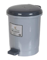 Kuber Industries 2.5 Liter Mini Desktop Plastic Dustbin With Lid|Small Dustbin For Kitchen, Office, Car|Tiny Garbage Trash Bin|Pack of 2 (Grey)