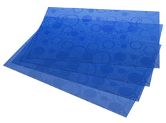 Kuber Industries Circle Design 4 Pieces PVC Refrigerator/Fridge Multipurpose Drawer Mat Set(Blue)-CTKTC32305