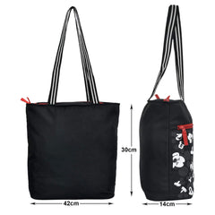 Kuber Industries Polyester Disney Mickey Mouse Print Attractive & Foldable Grocery|Shopping|Travel Hand Bag with Front Pocket & Handle (Black)
