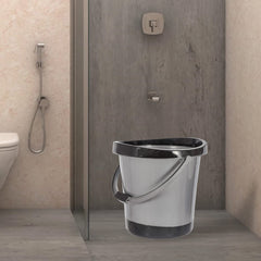 Kuber Industries Plastic Unbreakable Strong Bathroom Ultra Bucket with Handle,18 LTR,(Gray)