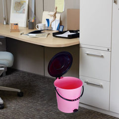 Heart Home Pedal Dustbin|Plastic Pedal Dustbin|Kitchen Waste Paper Bin|Dustbin for Bedroom|5 Liter Dustbin (Pink)