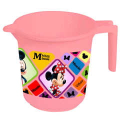Heart Home Disney Mickey Minnie Print Plastic Bathing Mugs for Bathroom Bath Accessory, 500 ML (Set of 4,Pink & Cream) -HS_35_HEARTHS17572