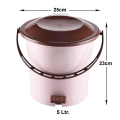 Kuber Industries Pedal Dustbin|Plastic Pedal Dustbin|Kitchen Waste Paper Bin|Dustbin For Bedroom|5 Liter Dustbin|Pack of 3 (Multicolor)