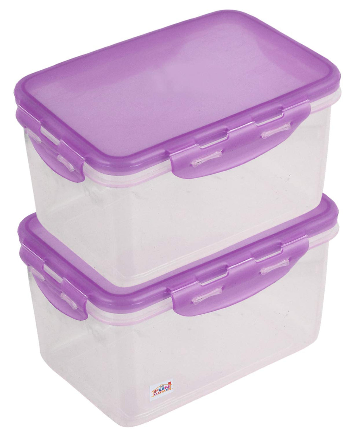 Fun Homes klick N Seal 202 Airtight Food Storage Container Kitchen Container for Storage Plastic Storage Box for Kitchen Airtight Container Storage Jar (800ml) -Pack of 2 (Purple)-FHUNH15730