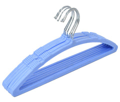 Kuber Industries 12 Pieces Non-Slip, Space Saving Plastic Closet Baby Hanger for Laundry & Everyday Use (Blue)-HS43KUBMART25705