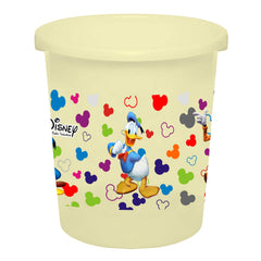 Kuber Industries Disney Team Mickey Print Plastic Garbage Waste Dustbin/Recycling Bin for Home, Office, Factory, 5 Liters (Cream) -HS_35_KUBMARTS17321