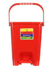 Kuber Industries Square Premium Plastic Pedal Dustbin with Lid for Home/Kitchen/Office 10 Ltr (Red & Blue)-Pack of 2