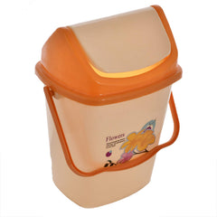 Heart Home Pluto Plastic Swing Printed Garbage Waste Dustbin for Home, Office with Handle, 5 Liters (Cream)- HEART7181