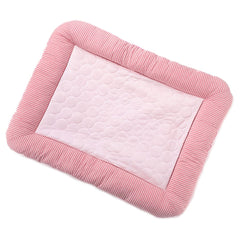 Homestic Rectangular Dog & Cat Bed|Yarn Dyed Oxford Cloth|Nylon and Polyester with Cotton Filling|Self-Cooling Bed for Dog & Cat|Small Light-Weight & Durable Dog Bed|ZQCJ005P-L|Pink