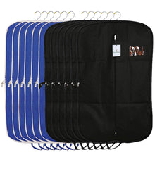 Kuber Industries 12 Pieces Foldable Non Woven Men's Coat Blazer Suit Cover (Black & Royal Blue) -CTKTC041846