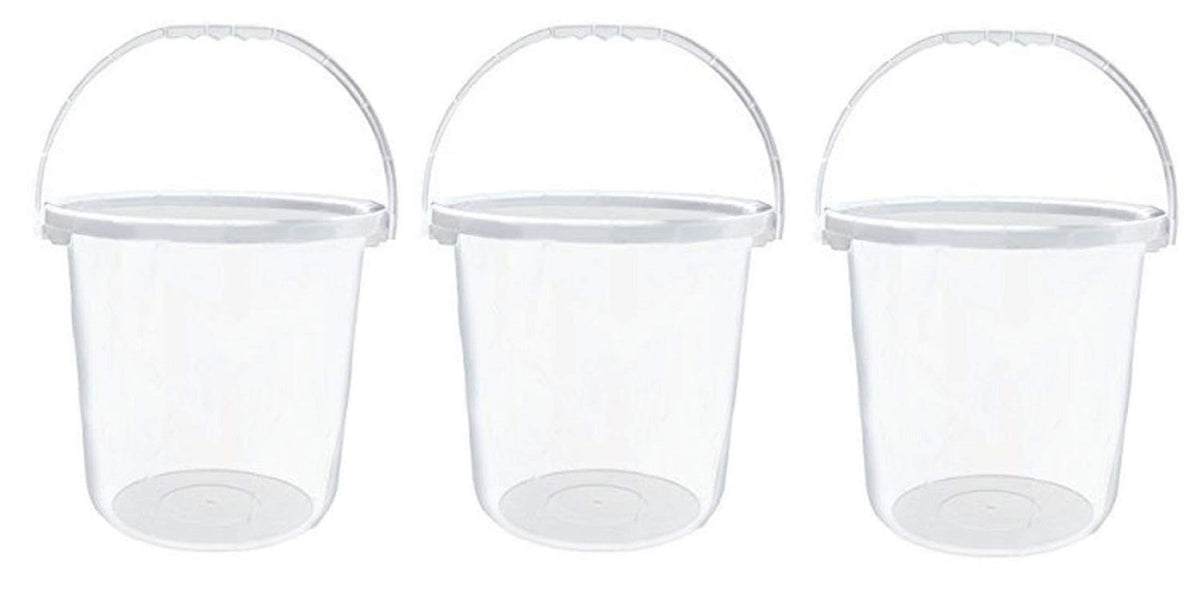 Kuber Industries 3 Piece Plastic Bucket Set, 16 Litres, Transparent (CTKTC1832)