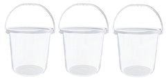 Kuber Industries 3 Piece Plastic Bucket Set, 16 Litres, Transparent (CTKTC1832)