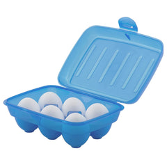 Heart Home Portable Food Grade Plastic Egg Holder/Storage Box For 6 Pieces Egg- Pack of 5 (Blue)-46HH0403