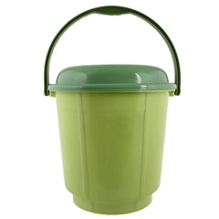 Heart Home Unbreakable Virgin Plastic Strong Bathroom Bucket with Lid 18 LTR (Green)-Pack of 2-HHEART15239