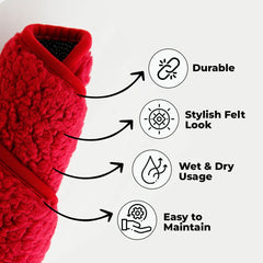 Kuber Industries Floor |Stylish Door Mat|Durable & Easy to Maintain|Multi-Utility Floor for Living Room,Bedroom,Bathroom,Kitchen,Entrances|40 x 60 cm,Red, Pack of 5