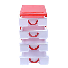 Kuber Industries 4 Layer Storage Drawer, Red, Standard, 5.51 x 7.08 x 7.87 inches (CTKTC013098)