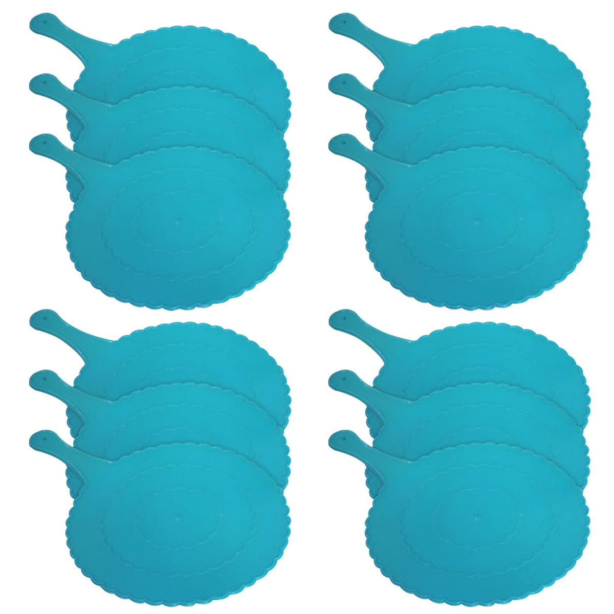 Kuber Industries Plastic Lightweight Handfan|Hath Pankha|Beejna for Natural Cooling Air Home Decor and Travel Useful, Pack of 12 (Blue)