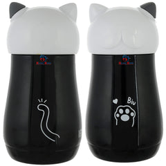 Heart Home Small Kids Water Bottle, Vacuum Insulated Bottle for 24 hrs Cooling & Warm, 280ml-Pack of 2 (Black)