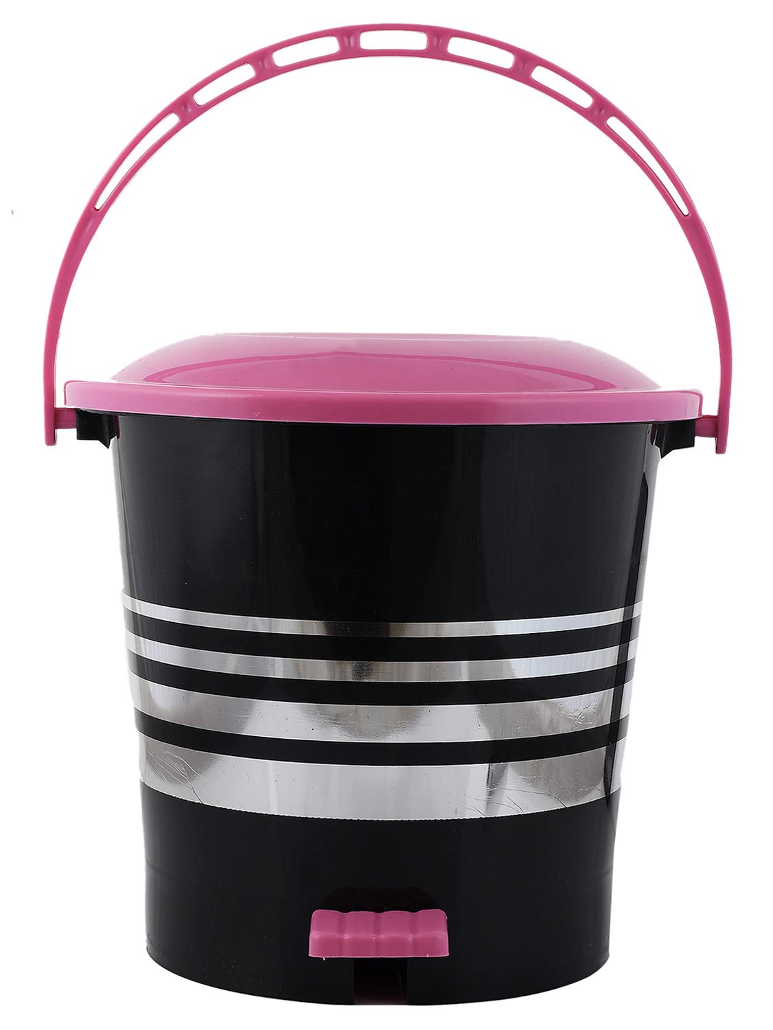 Kuber Industries 3 Pieces Plastic Dustbin Garbage Bin with Handle,10 Liters (Pink) -CTKTC38016