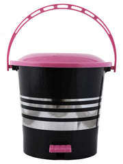 Kuber Industries Plastic Dustbin Garbage Bin with Handle, 10 litres (Pink) -CTKTC043090