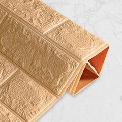 Kuber Industries Foam Brick Pattern 3D Wallpaper for Walls | Soft PE Foam | Easy to Peel, Stick & Remove DIY Wallpaper | Suitable on All Walls | Pack of 5 Sheets, 70 cm X 77 cm