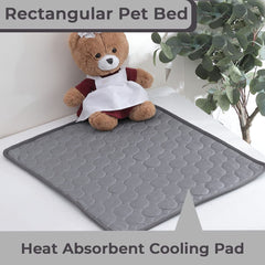 Kuber Industries Rectangular Dog & Cat Bed|Multi-Utility Self-Cooling Pad For Dog & Cat|Light-weight & Durable Dog Bed|ZQCJ001DG-S|Dark Grey