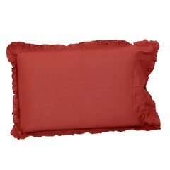 Kuber Industries Embroidered 2 Piece Cotton Pillow Cover Set with Frill Flange - 18" x 27", Maroon