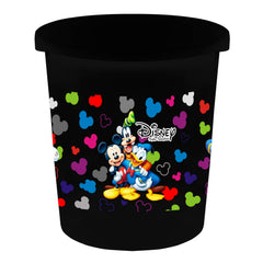Kuber Industries Mesh Open Dustbin/Garbage Bin| Disney Print| Pack Of 1, Capacity 5 liters (Black)