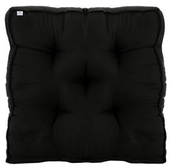 Heart Home Microfiber Square Chair Pad/Cushion for Office, Home or Car Sitting-Pack of 2, 18 * 18 Inch (Black), Standard (HS_37_HEARTH020883)