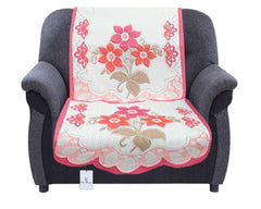 Kuber Industries 6 Piece Cotton 5 Seater Sofa Cover Set - Pink, Standard (Sofasetflow005)