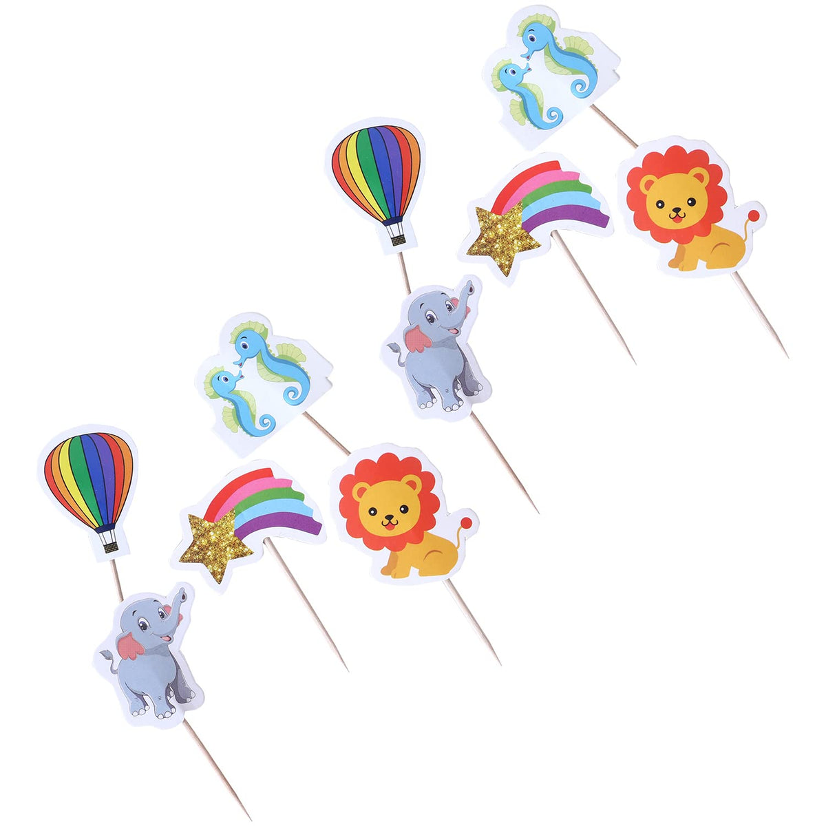 Kuber Industries Cupcake Toppers | Cardboard Cupcake Picks |Decorations Supplies for Farewell | Birthday Party | Theme Cupcake Topper | 50 Pieces | DT-2150 | Multicolor