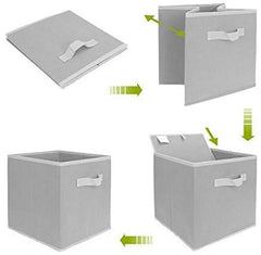 Kuber Industries Non Woven 4 Pieces Small Foldable Storage Organiser Cubes/Boxes (Coffee) - CTKTC035140