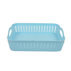 Heart Home Plastic 2 Pieces Multipurpose Storage Basket Set (Green & Blue)- (CTHH020025)