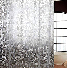 Kuber Industries PVC Shower/AC Curtain|Water Proof Transparent Curtain|Eyelet Rings, Curtain 9 Feet (White)