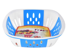 Heart Home Large Multi-Purpose Plastic Storage Baskets for Fruits Vegetables and Kitchen Fridge Dining Table- Pack of 2 (Blue & Green)-HS42KUBMART25406