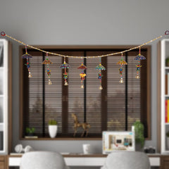 Kuber Industries Handcrafted Kalash Toran|Umbrella Hanging Bandarwal|Door Hanging Windchime for Diwali & Home Decor (Multicolor)