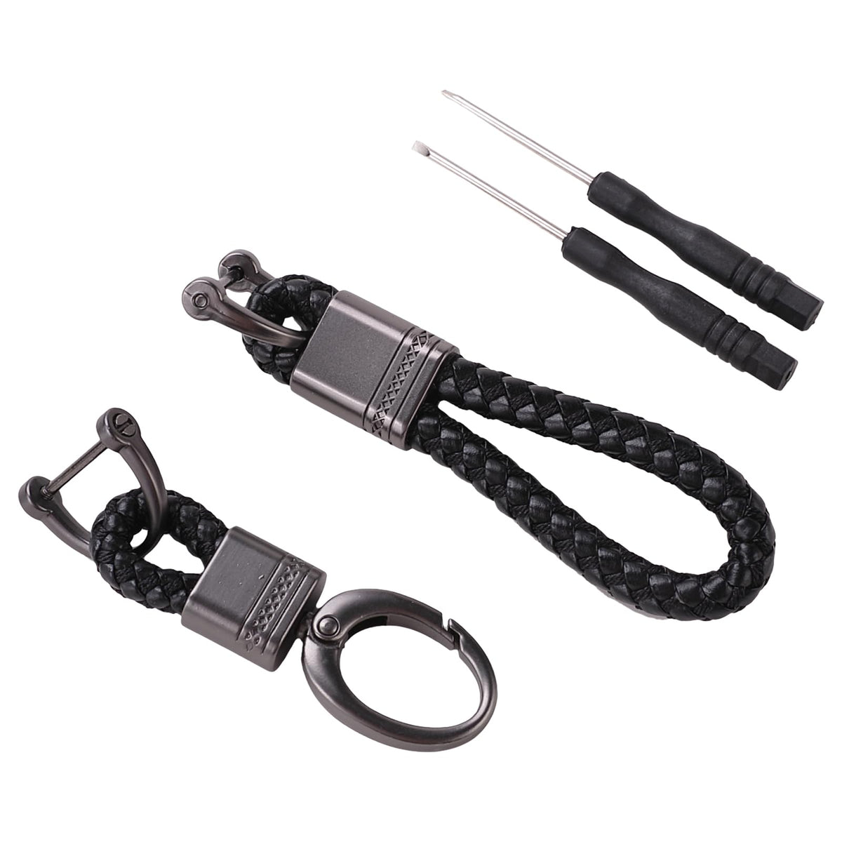 Kuber Industries Keychain/Keyring/Key Tag|Car Key Clip, Key Holder, Key Organizer|Pack of 2 (Black)
