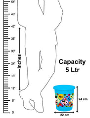 Kuber Industries Disney Mickey Minnie Print Plastic Dustbin/ Garbage Bin/ Waste Bin, 5 Liters (Blue) -HS_35_KUBMARTS17768