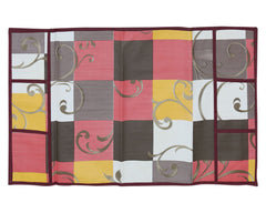 Heart Home Check Print PVC Fridge Top Cover, Protect for Scratches with 6 Utility Side Pockets (Multicolour)