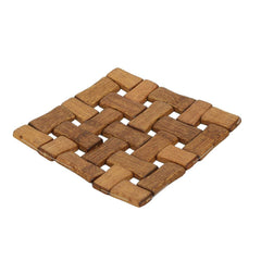 Kuber Industries 6 Pieces Bamboo Tea Coaster Set (Wooden)-CTKTC030444