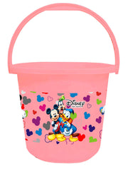 Kuber Industries Disney Team Mickey Print Multipurpose Plastic Bucket,16 LTR (Pink)-Pack of 3 -HS_35_KUBMARTS17382