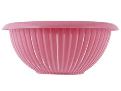 Heart Home Multifunctional Plastic Drain Strainer, Colander, Washing Basket for Home Kitchen Supplies - Pack of 2 (Pink)-50HH01859