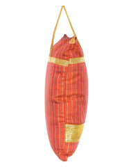 Kuber Industries Polyester Strips Print Hand Bag/Grocery Bag For Women/Girls With Handle Pack of 6 (Red) 54KM4042