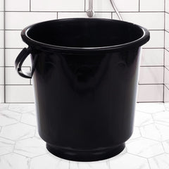 Heart Home Bucket|Plastic Bucket for Bathroom|Bucket for Bathing|Unbreakable Bucket with Handle|16 Liter (Black)