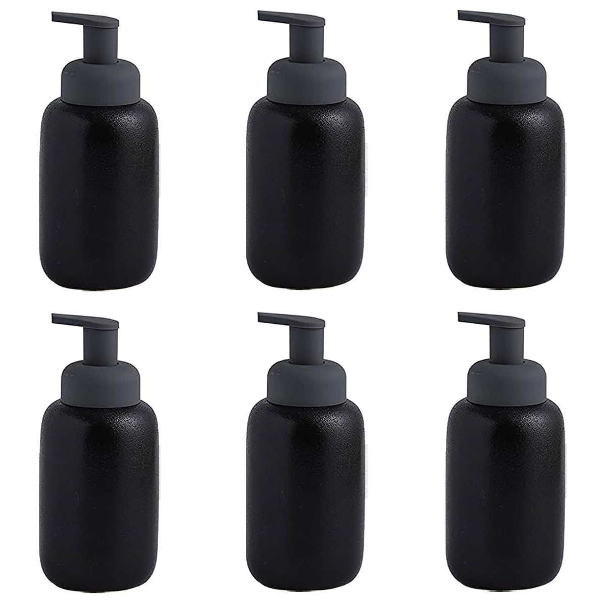 Kuber Industries Liquid Soap Dispenser | Handwash Soap Dispenser | Soap Dispenser for Wash Basin | Shampoo Dispenser Bottle | Bathroom Dispenser Bottle | Pack of 6 | JY00012 | 400 ml | Black