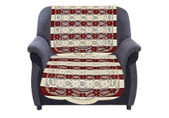 Kuber Industries Flower Cotton Floral Sofa Cover, 70" x 29", Set of 6, Brown, Standard (CTSOFA029)